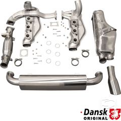 Exhaust set with single tail pipe, stainless steel, with TÜV for Porsche 964