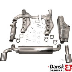 Exhaust set with dual tail pipe, stainless steel, with TÜV for Porsche 964