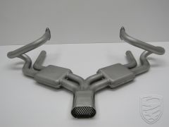 Manifold exhaust with boxes, Sport (Sebring style), glass blown stainless steel with polished tail pipe for Porsche 356