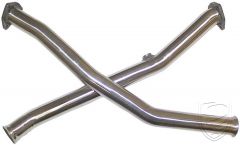 Cross pipe set without catalytic converter, stainless steel, "GILLET" for Porsche 993