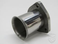 Connecting piece with triangle flange, Stainless Steel, polished for Porsche 911 ’75-’83 911Turbo ‘77-’89