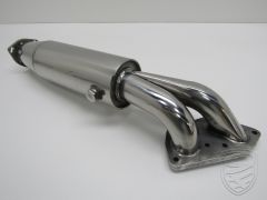 Pre-silencer/intermediate exhaust, Stainless Steel, polished. With TÜV/EEC approval for Porsche 911 '76-'89