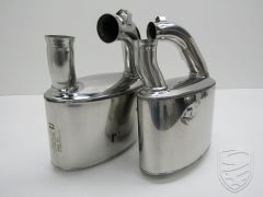 Rear Exhaust Set, Sport, 60 mm tubing, stainless steel, polished, with TÜV/EEC approval for Porsche 993 
