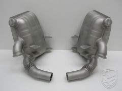 Exhaust set, rear, OE-style, stainless steel, with TÜV/EEC approval for Porsche 996