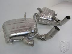 Exhaust set, rear, OE-style, Stainless steel. With TÜV/EEC approval for Porsche 996 