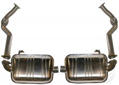 Exhaust set, Sport, rear, without catalytic converters, left/right, Stainless Steel for Boxster 987 Cayman 987C