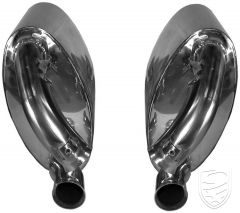Rear exhaust set, "OE sound", stainless steel, polished, with TÜV/EEC approval for Porsche 993