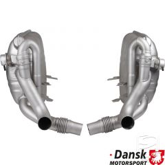 Exhaust set, Sport, rear, OE style, with adjustable sound valves, stainless steel for Porsche 997 Mk1