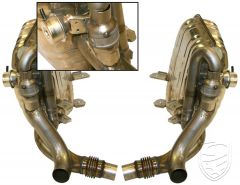 Exhaust set, Sport, rear, OE style, with adjustable sound valves, Stainless steel for Porsche 997