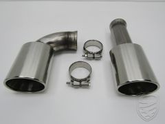 Kit 2x Tail pipe "965 look", left+right, stainless steel for Porsche 964