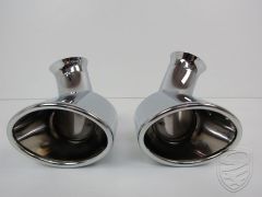 Tail pipe kit, left+right, Stainless Steel, polished for Porsche 996 Mk1