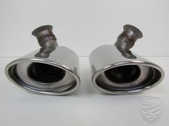 Tail pipe kit, left+right, Stainless Steel for Porsche 996 Mk2