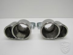 Tail pipe kit, left+right, Stainless Steel for Porsche 996 Turbo 