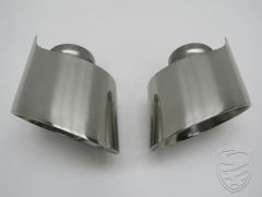 Tail pipe kit, left+right, stainless steel, polished for Porsche 993 C2/C4