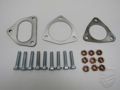 Mounting kit for pre-silencer/intermediate exhaust. 3 gaskets, copper nuts & bolts for Porsche 911 '76-'89