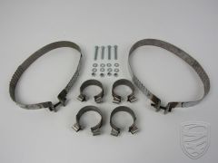 Mounting kit for rear exhaust, with clamps, straps, nuts & bolts for Porsche 993
