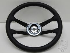 Volant Ø 380 mm (15 "), sans bouton klaxon, RS-look, Cuir noir pour Porsche 911 '63-'73 912 914/6