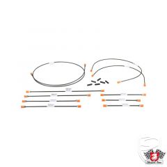 Brake line kit, 2 circuit brake system (not for models with brake booster). consists of 10 lines for 1 vehicle, for Porsche 911 '72-'73