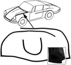 Seal for bonnet, front (2-piece) for Porsche 911 '63-'73 912 