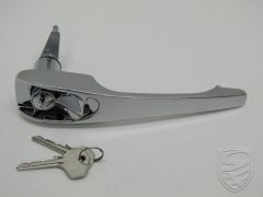 Door handle with lock cylinder and key, OE quality, chrome, right for Porsche 911 912 '68-'69