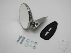 Door mirror without frame, stainless steel, left=right for Porsche 911 '63-'67