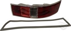 Tail light, US version, with housing and rubber seal, red/clear/red, right for Porsche 911F '63-'68