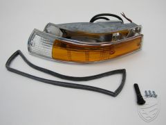 Turn signal light complete with metal housing, front, left, with E-mark for Porsche 911 '69-'72