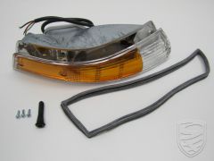 Turn signal light complete with metal housing, front, right, with E-mark for Porsche 911 '69-'72