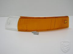 Verre de clignotant, avant, gauche, version EU, jaune/transparent pour Porsche 911 '63-'68 912
