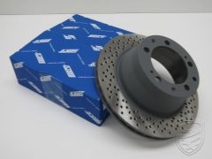 Brake disc, rear axle, ventilated, perforated, for Porsche 964RS 968CS