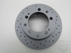 Brake disc (Ø299x24 mm), ventilated, perforated, rear, left=right for Porsche 944 S2/Turbo 968 964 C2/C4