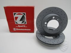 Set 2x remschijf (Ø292x20 mm), achteras, links+rechts, geventileerd, geperforeerd, ZIMMERMANN Sport voor Porsche 986 Boxster
