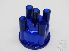 Clear transparant stock top mount distributor cap. Fits Bosch distributor, blue