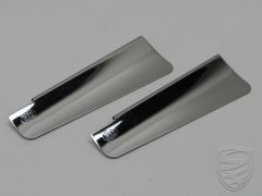 Wind deflector for wiper arm, polished stainless steel, set of 2