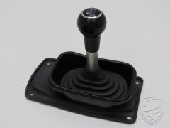 Shift knob kit "DLS-style Exclusive", black sleeve , 5-speed for Porsche 964