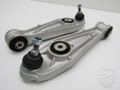 Kit 2x bras transversal de suspension de roue avec patins de caoutchouc et rotule-guide, inférieur, gauche+droite pour Porsche 996 986 997 987