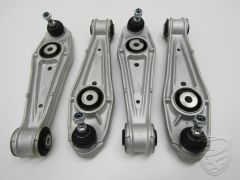 Set 4x track control arm, lower, front+rear, left+right, with bushings and ball joint for Porsche 996 986 Boxster