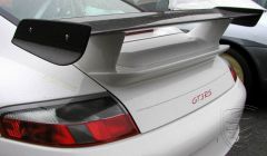 996 GT3 RS achterspoiler, achtervleugel, achterklep, motorkap voor 996 C2/C4 met topwing in zichtcarbon