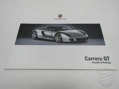 1reEDITION Porsche 980 Carrera GT Garantie & Entretien Carnet d'entretien 5/04 (Version allemande)
