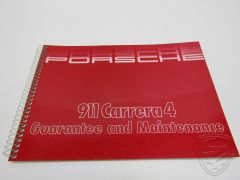 1reEDITION Porsche 964 Carrera 4 Garantie & Entretien Carnet d'entretien 11/88 (version anglaise)